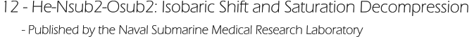 12 - He-Nsub2-Osub2: Isobaric Shift and Saturation Decompression       - Published by the Naval Submarine Medical Research Laboratory