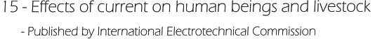 15 - Effects of current on human beings and livestock       - Published by International Electrotechnical Commission