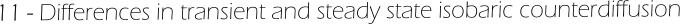 11 - Differences in transient and steady state isobaric counterdiffusion