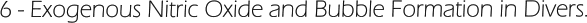 6 - Exogenous Nitric Oxide and Bubble Formation in Divers.