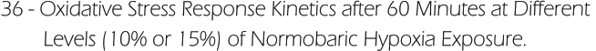 36 - Oxidative Stress Response Kinetics after 60 Minutes at Different          Levels (10% or 15%) of Normobaric Hypoxia Exposure.