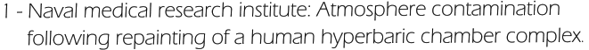 1 - Naval medical research institute: Atmosphere contamination       following repainting of a human hyperbaric chamber complex.