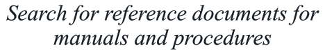 Search for reference documents for manuals and procedures