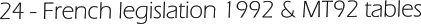 24 - French legislation 1992 & MT92 tables